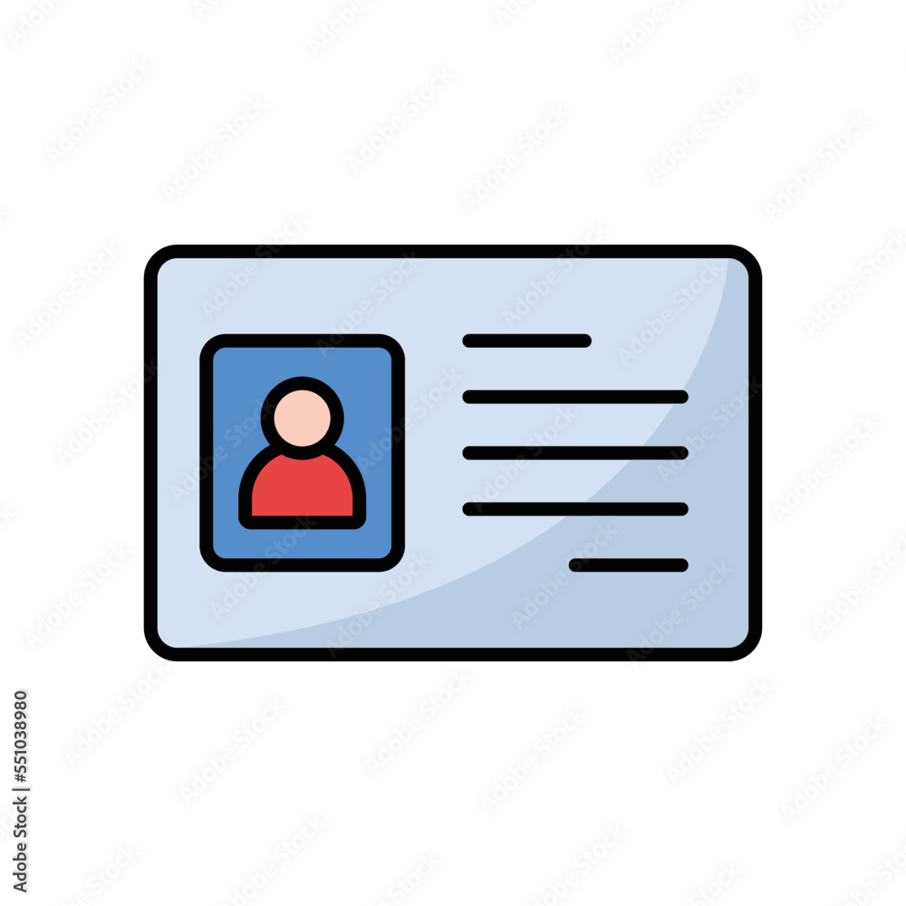 id card icon vector design template in white background id card icon vector design template in white background
