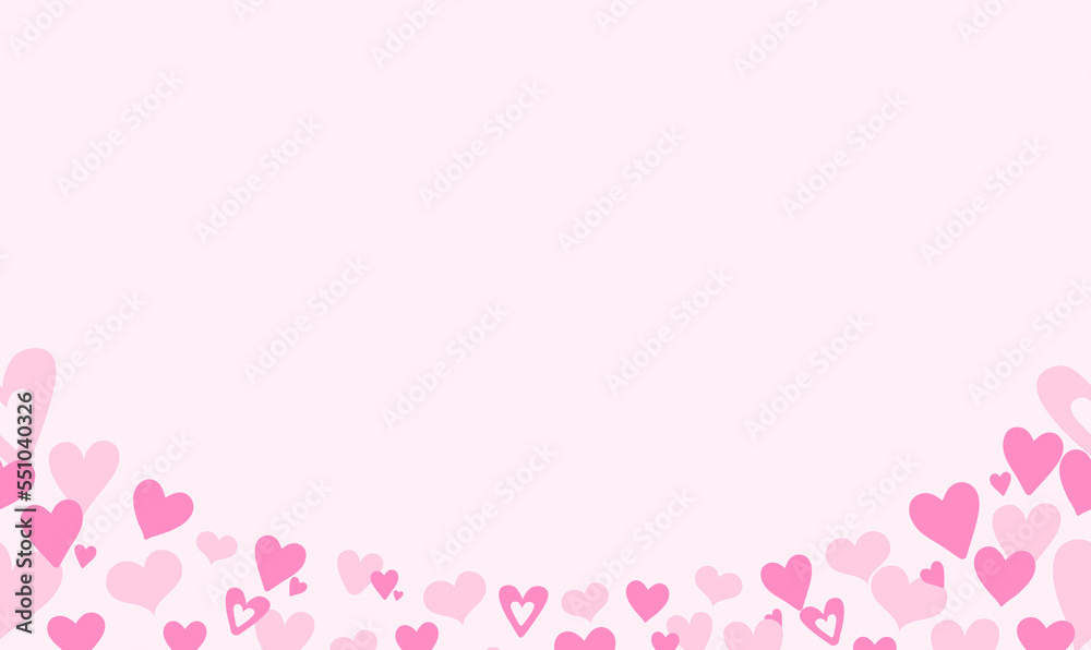 Cute hearts seamless pattern on pink background. Valentines Day wallpaper.