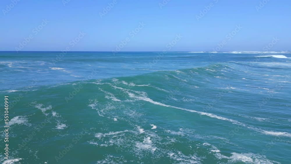 Close up aerial clip of large breaking waves at El Cotillo Fuerteventura Close up aerial clip of large breaking waves at El Cotillo Fuerteventura
