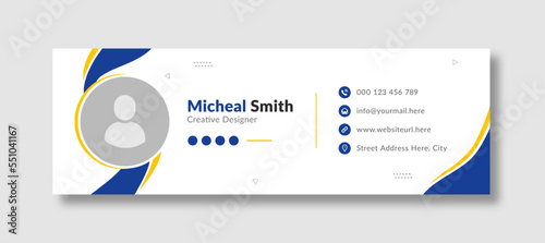 Corporate business professional modern email signature template or email footer and personal social media cover template design creative layout