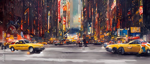 Fotografia Artistic painting of New York city, wallpaper