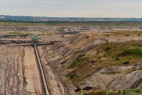 Blick auf den Braunkohletagebau Profen bei der Stadt Zeitz, Burgenlandkreis, Sachsen-Anhalt, Deutschland. photo