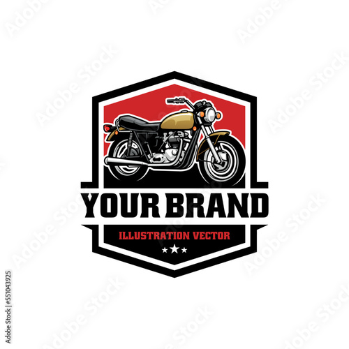 retro motorcycle illustration logo vector