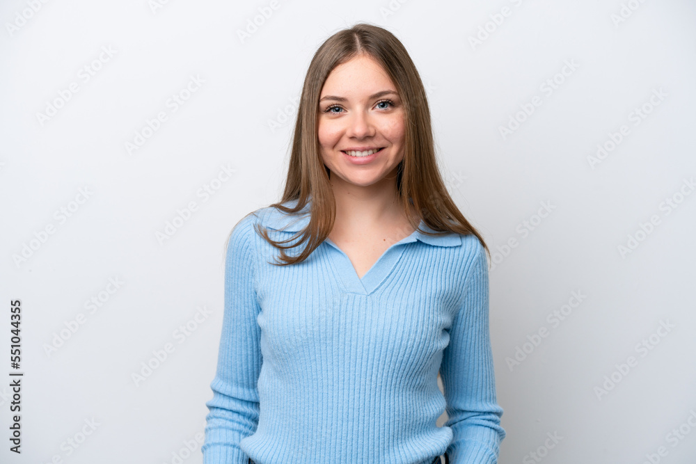 Young Lithuanian woman isolated on white background laughing Young Lithuanian woman isolated on white background laughing