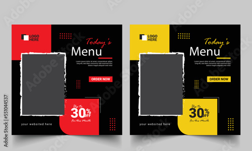 Food social media post template design.