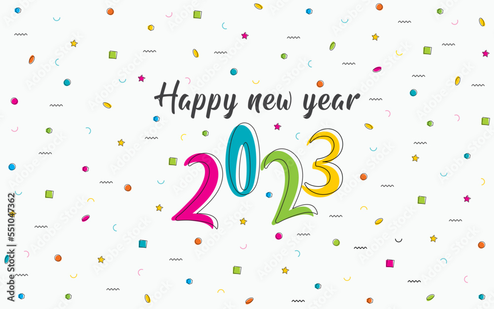 Fototapeta premium Happy New Year 2023 abstract poster design