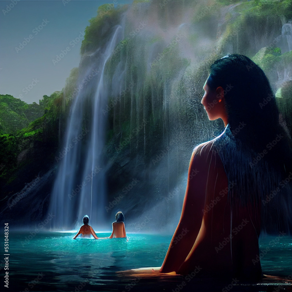 Obraz premium Life somewhere under the falls