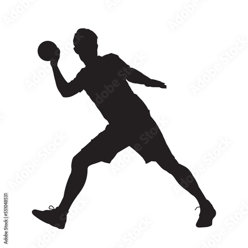 Male dodge ball sport player silhouette vector isolated.