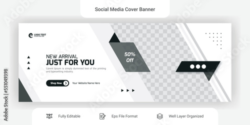 Fashion sale social media Facebook cover banner design template