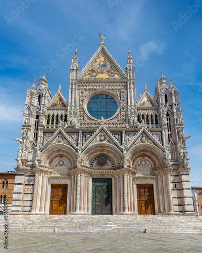 Facade of the Siena Cathedral in Tuscany