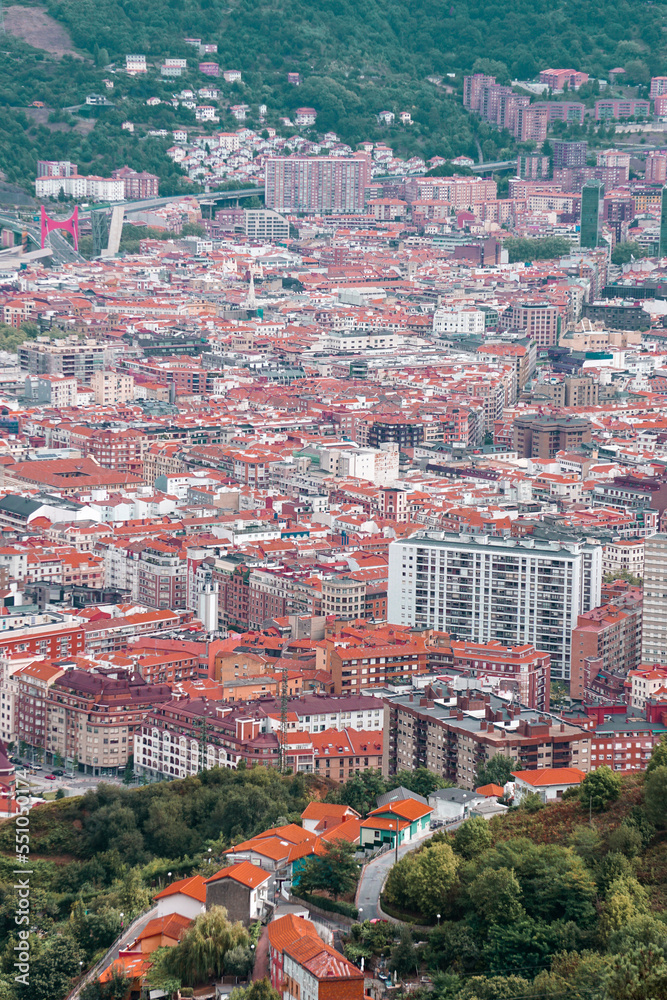 city view from Bilbao city, Basque country, spain, travel destinations