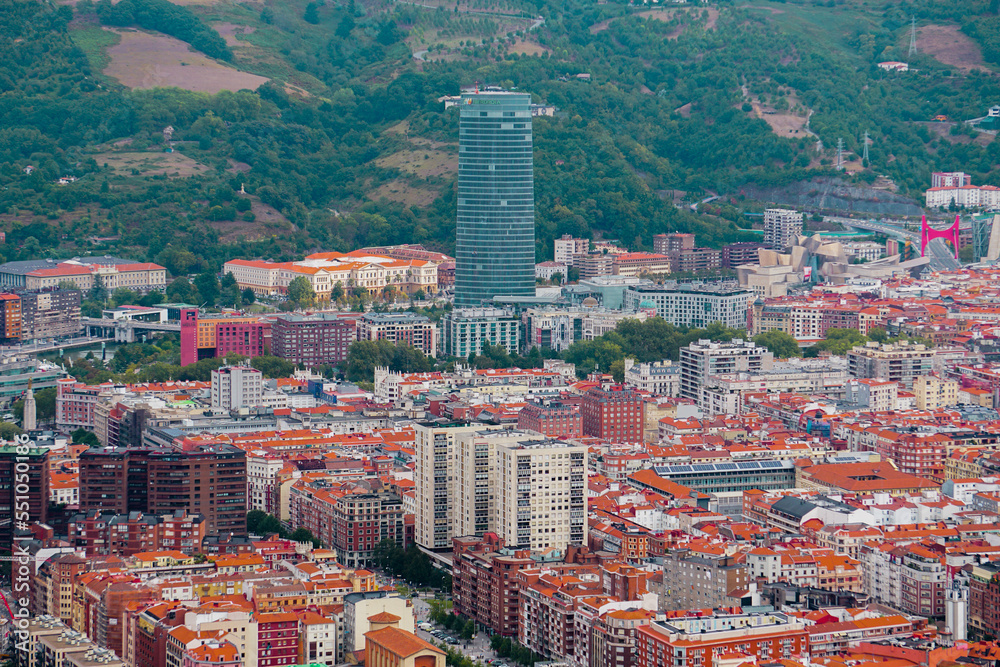 city view from Bilbao city, Basque country, spain, travel destinations