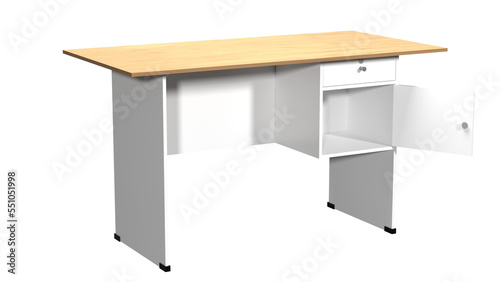 3d rendering of office desk collection, suitable for selling interior assets