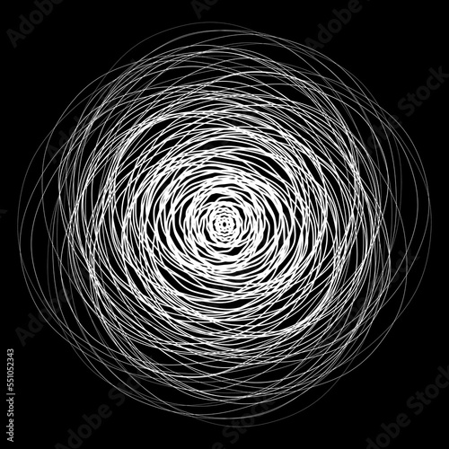 White circles as abstract background over black.