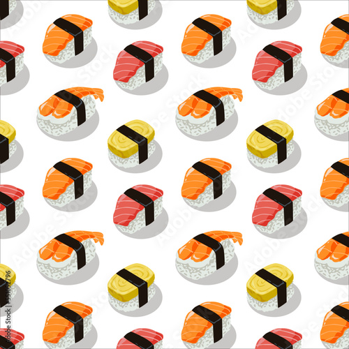 Nigiri sushi of seamless pattern