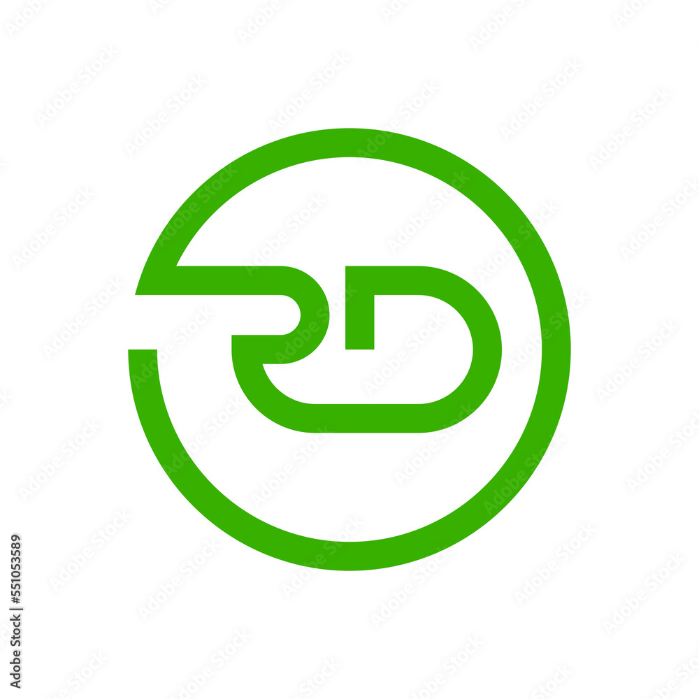 RD initial letter logo connected circular style, minimal modern logo RD initial letter logo connected circular style, minimal modern logo
