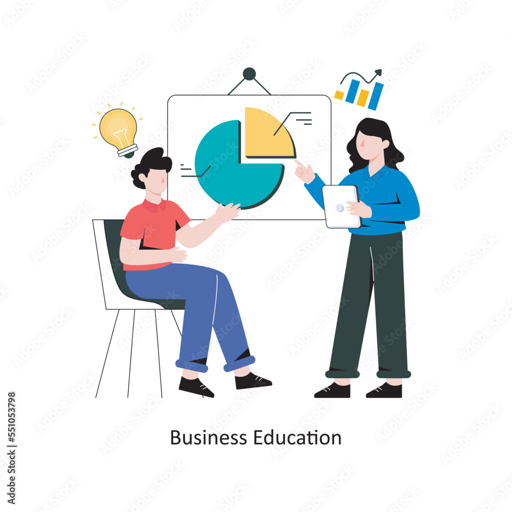 Business Education flat style design vector illustration. stock illustration Business Education flat style design vector illustration. stock illustration
