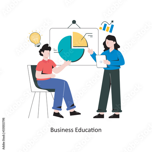 Business Education flat style design vector illustration. stock illustration