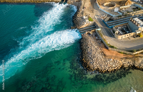 Top view The largest water desalination facility in the world, Hadera Israel