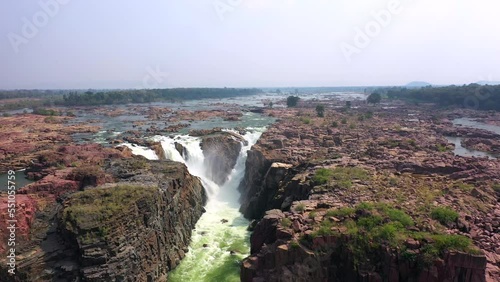 An Aerial Shot of Raneh Water Falls at Dhoguwan, Madhya Pradesh, India photo