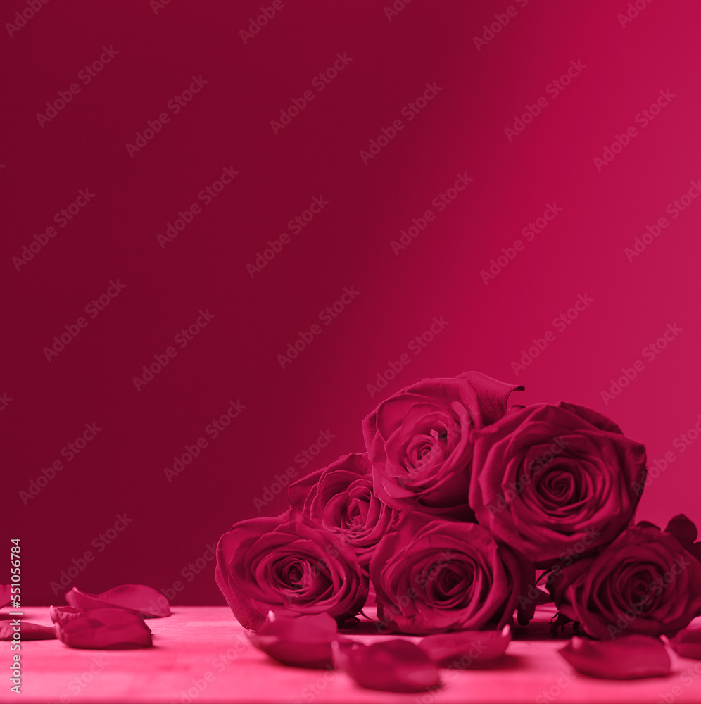 bouquet of roses on dark background in trendy color old year 2023 bouquet of roses on dark background in trendy color old year 2023