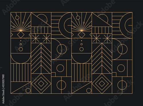 Modern geometric art deco. Vector abstract geometric background. Vector illustration. 