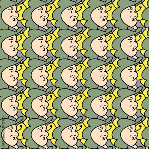 seamless pattern of cute cartoon background