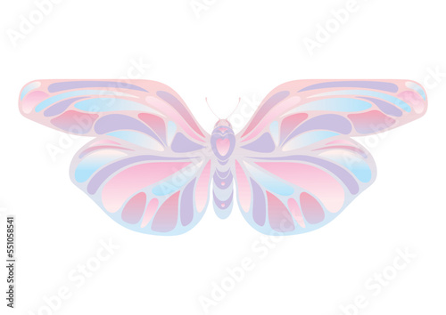 Vector illustration with butterfly in art nouveau style.
