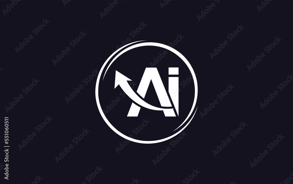 Financial logo symbol and Growth arrow icon vector design monogram for investment business Ai Financial logo symbol and Growth arrow icon vector design monogram for investment business Ai