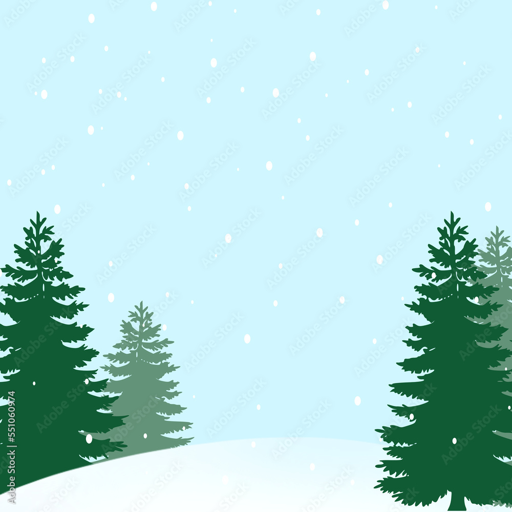 Winter landscape card/ invitation background