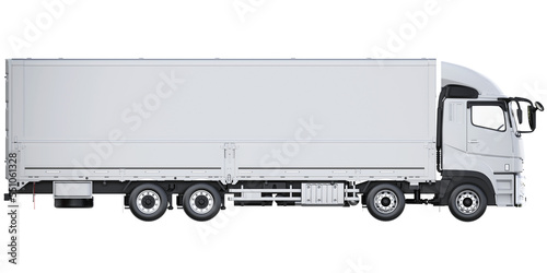 side view of Cargo truck for make mockup isolated on empty background