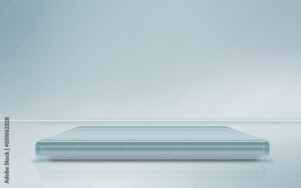 Futuristic studio podium display product room. Technology space interior background. White future backdrop. Futuristic studio podium display product room. Technology space interior background. White future backdrop.
