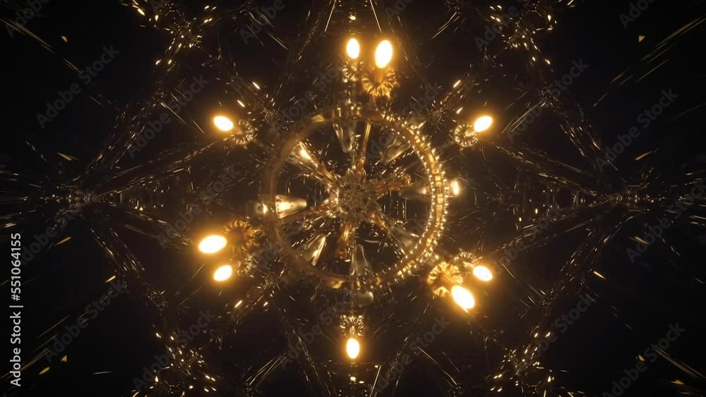 Golden abstract fractal loop