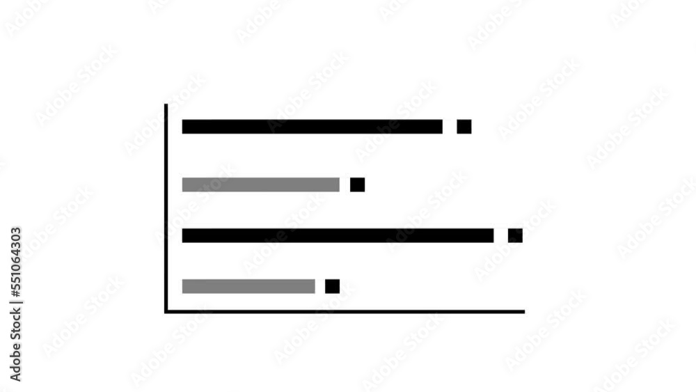 Graph Animation with linear flexible animated bars on white background ...