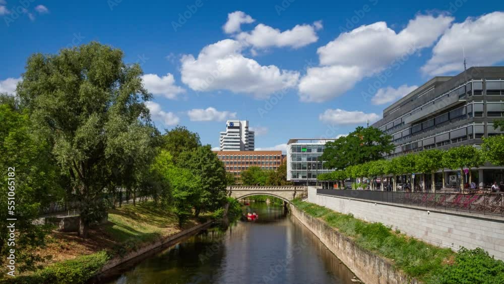 Time lapse of Leine river in Hannover, Germany Time lapse of Leine river in Hannover, Germany