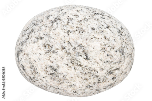 Top view of single gray pebble