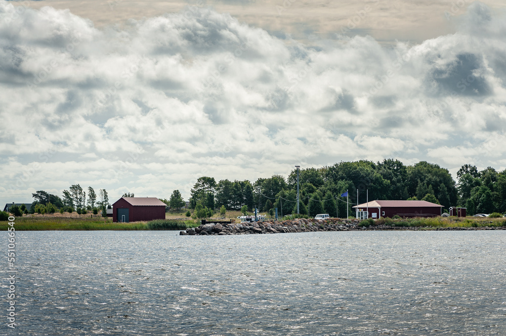 A small port in Manija island on the Baltic Sea coast. Manija landscape protection area.