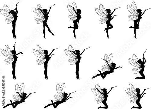 cute fairy silhouette illustration graphic © Curut Design Store