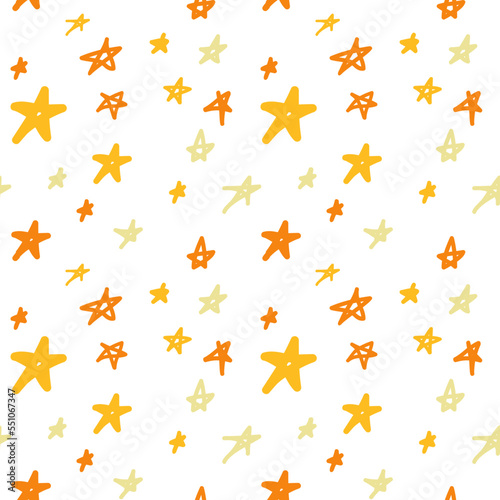 Starry sky. Seamless simple doodle pattern