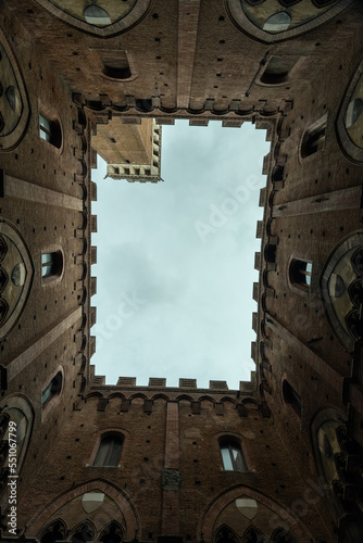 View of architecture in Siena, Italy.