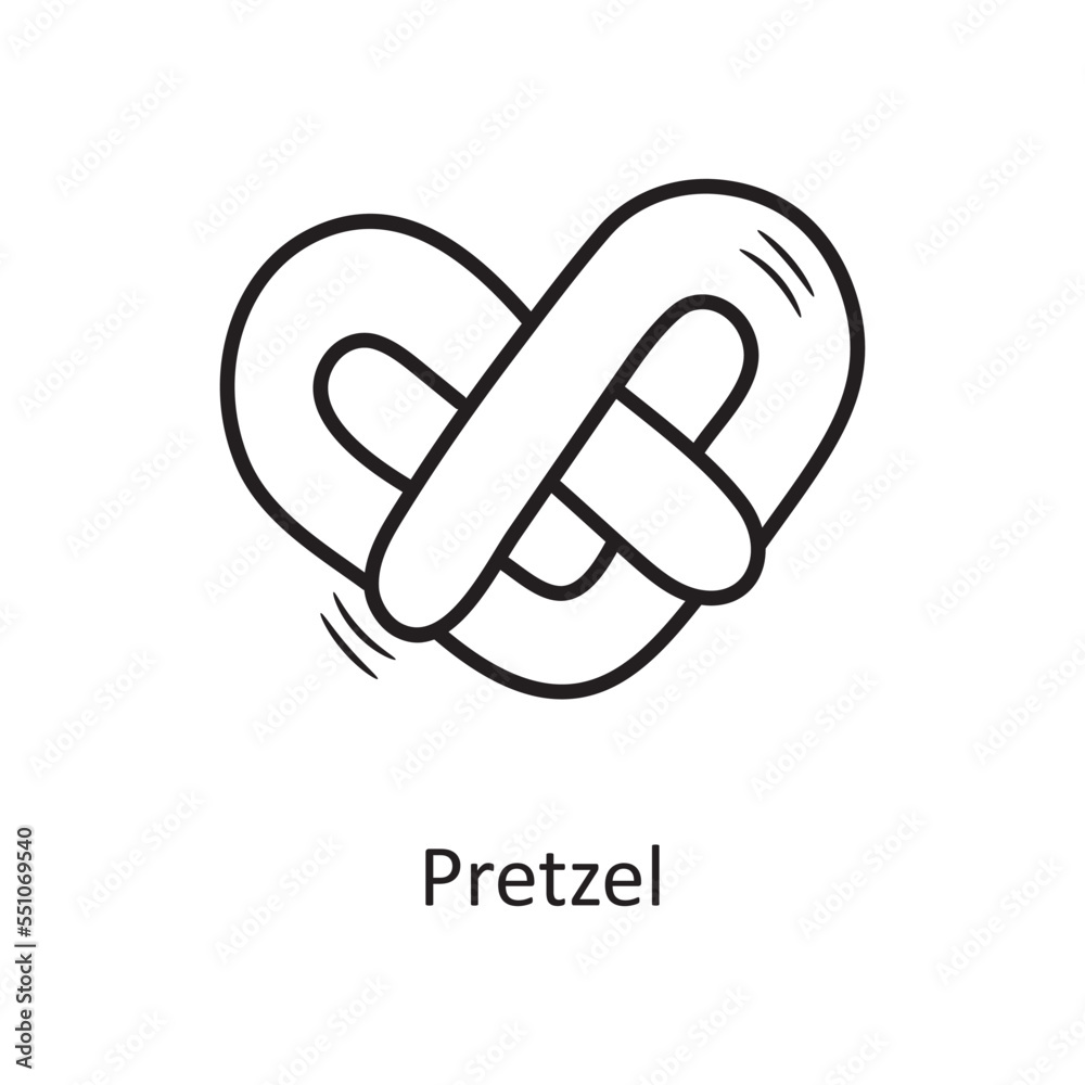 Pretzel vector outline Icon Design illustration. Bakery Symbol on White background EPS 10 File Pretzel vector outline Icon Design illustration. Bakery Symbol on White background EPS 10 File