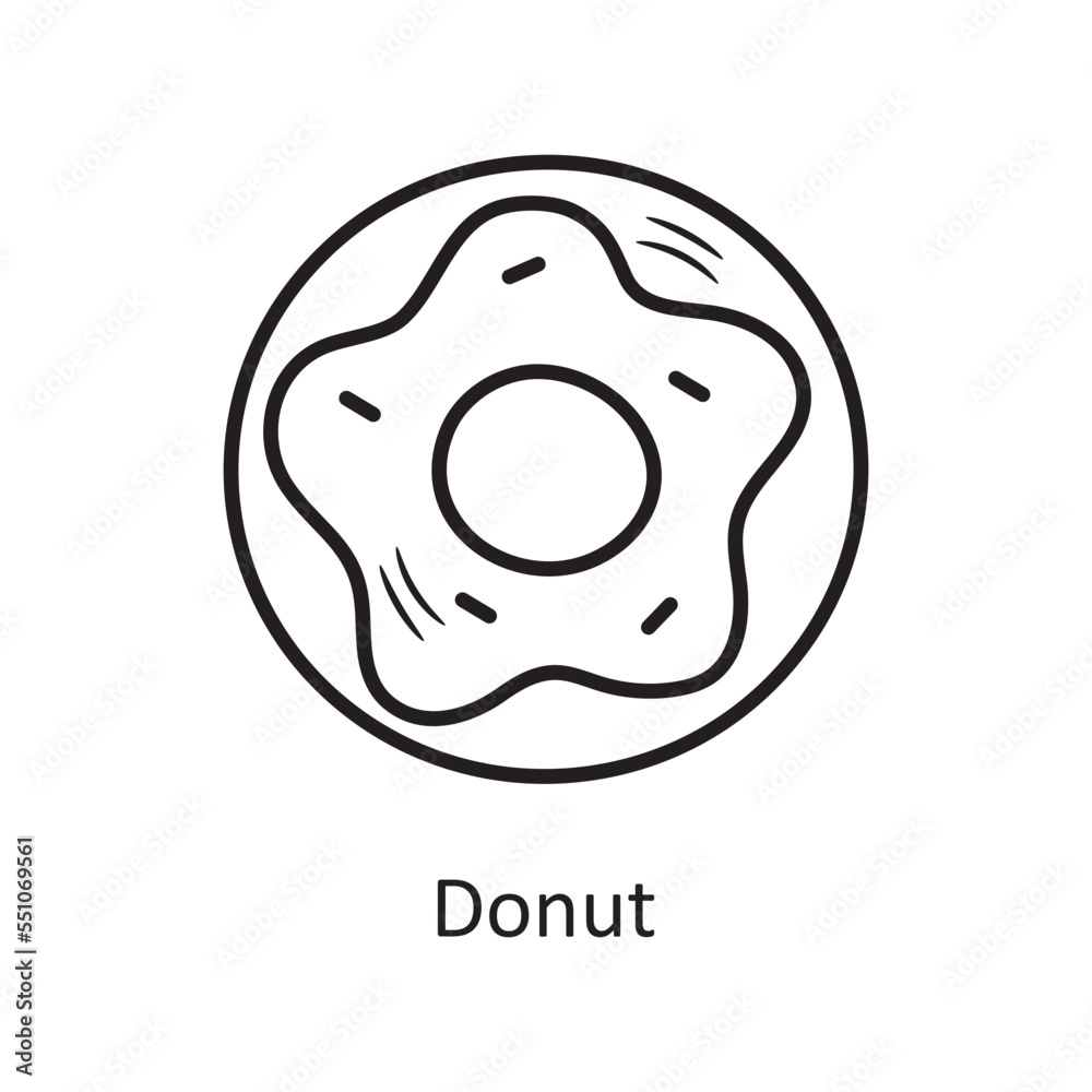Donut vector outline Icon Design illustration. Bakery Symbol on White background EPS 10 File Donut vector outline Icon Design illustration. Bakery Symbol on White background EPS 10 File