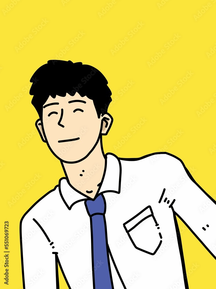 cute man cartoon on yellow background cute man cartoon on yellow background