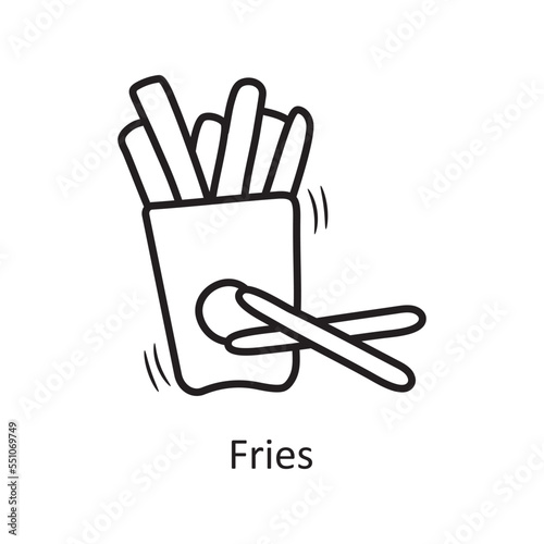 Fries vector outline Icon Design illustration. Bakery Symbol on White background EPS 10 File