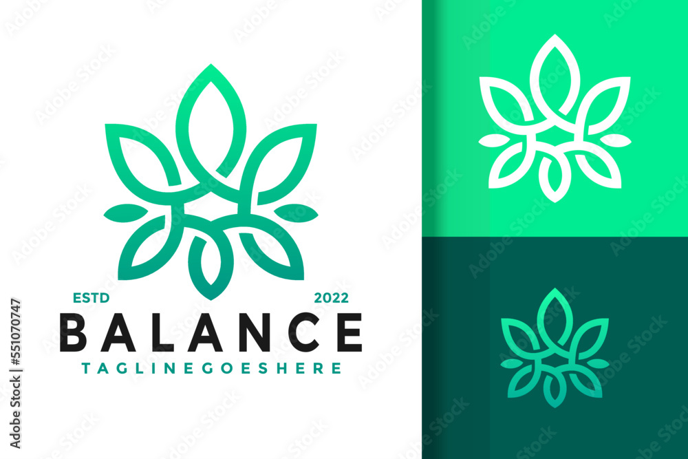 CBD Balance Logo Design Vector Illustration Template CBD Balance Logo Design Vector Illustration Template