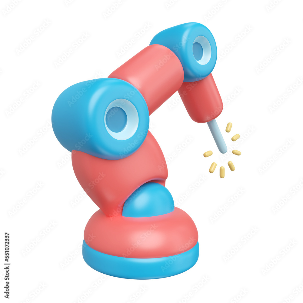 Industrial Robot 3D Illustration Icon Industrial Robot 3D Illustration Icon