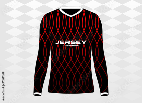 long sleeves tshirt jersey sport template design