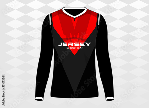 long sleeves tshirt jersey sport template design