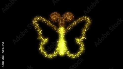 Butterfly animation with particles