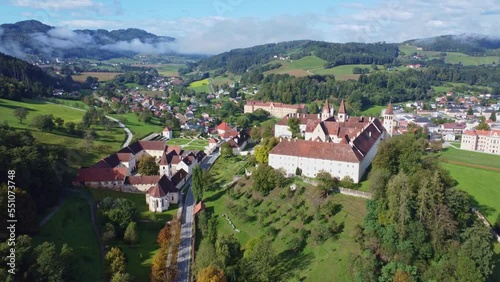 Aerial iew of the Benedictine monastery St. Paul in Austria
 photo